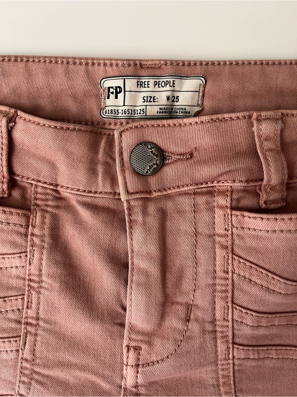 Free People | Retro Mauve Chevron Stitch Flare Bell Bottom Jeans - Picture 9 of 10
